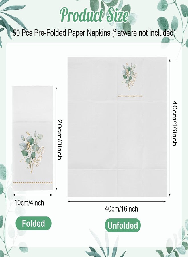 IANFEPH Disposable Linen-Feel Dinner Napkins with Built-in Flatware Pocket, 50 Pack Prefolded Paper Napkins for Silverware Elegant Guest Hand Towels for Wedding Birthday Valentine Party - Image 4